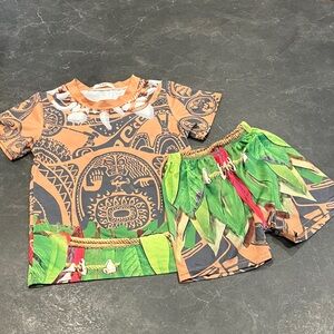 Moana Maui costume T-Shirt and Shorts Set silky